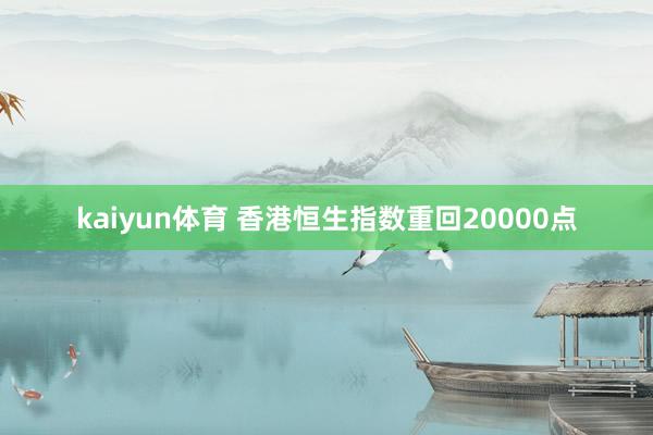 kaiyun体育 香港恒生指数重回20000点