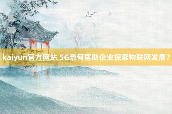 kaiyun官方网站 5G奈何匡助企业探索物联网发展？