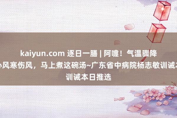kaiyun.com 逐日一膳 | 阿嚏！气温骤降，不小心风寒伤风，马上煮这碗汤~广东省中病院杨志敏训诫本日推选
