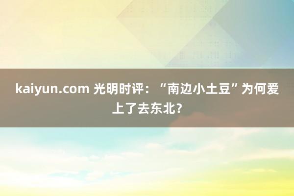 kaiyun.com 光明时评：“南边小土豆”为何爱上了去东北？