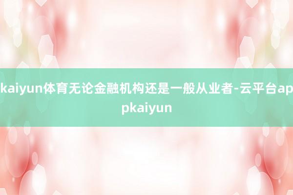 kaiyun体育无论金融机构还是一般从业者-云平台appkaiyun