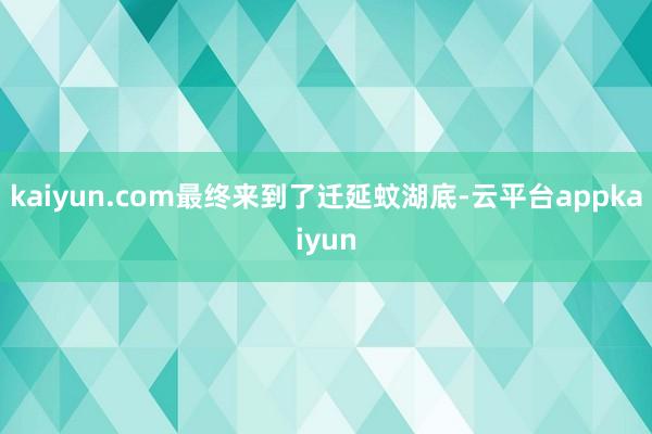 kaiyun.com最终来到了迁延蚊湖底-云平台appkaiyun