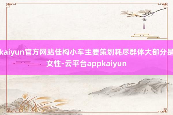 kaiyun官方网站佳构小车主要策划耗尽群体大部分是女性-云平台appkaiyun