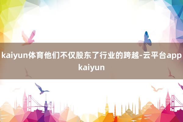 kaiyun体育他们不仅股东了行业的跨越-云平台appkaiyun