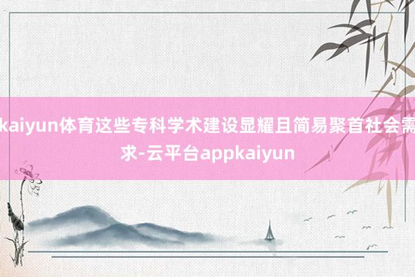 kaiyun体育这些专科学术建设显耀且简易聚首社会需求-云平台appkaiyun