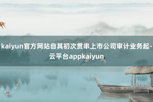 kaiyun官方网站自其初次贯串上市公司审计业务起-云平台appkaiyun