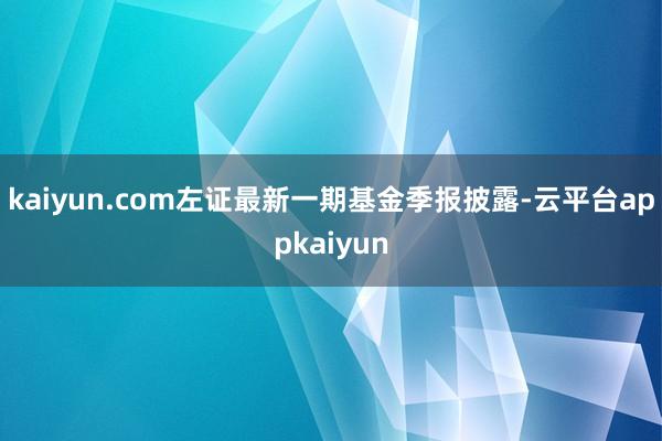 kaiyun.com左证最新一期基金季报披露-云平台appkaiyun