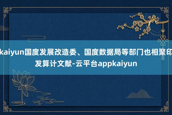 kaiyun国度发展改造委、国度数据局等部门也相聚印发算计文献-云平台appkaiyun