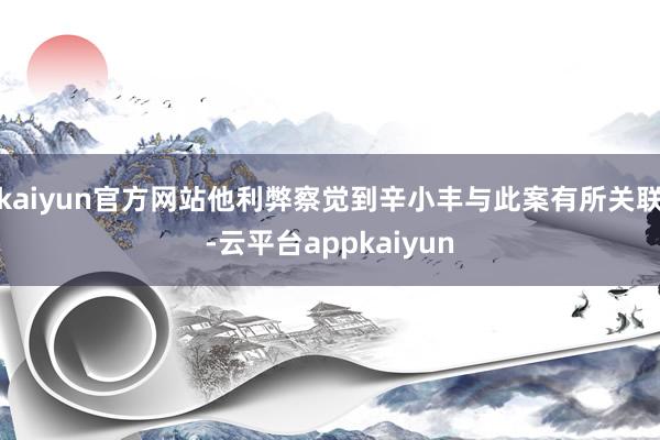 kaiyun官方网站他利弊察觉到辛小丰与此案有所关联-云平台appkaiyun