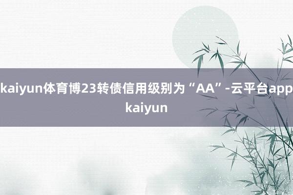 kaiyun体育博23转债信用级别为“AA”-云平台appkaiyun