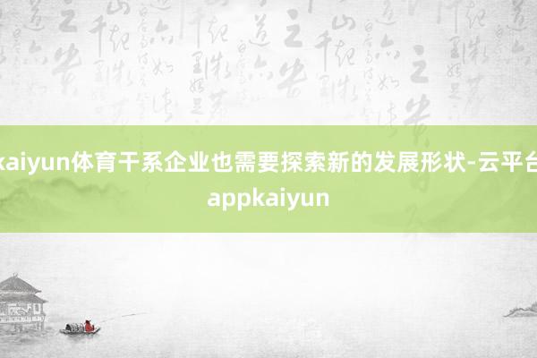 kaiyun体育干系企业也需要探索新的发展形状-云平台appkaiyun
