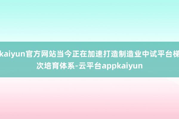 kaiyun官方网站当今正在加速打造制造业中试平台梯次培育体系-云平台appkaiyun