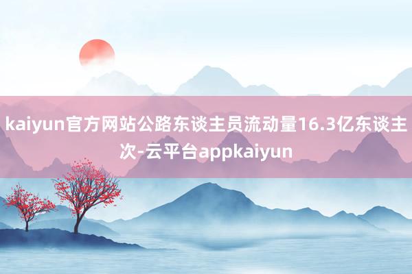 kaiyun官方网站公路东谈主员流动量16.3亿东谈主次-云平台appkaiyun