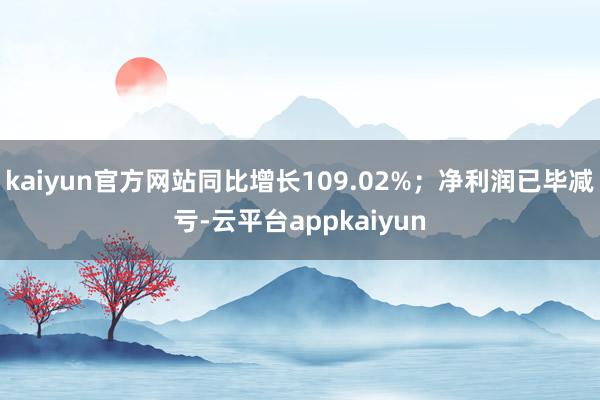 kaiyun官方网站同比增长109.02%;净利润已毕减亏-云平台appkaiyun