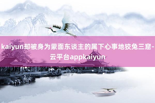 kaiyun却被身为蒙面东谈主的属下心事地狡兔三窟-云平台appkaiyun