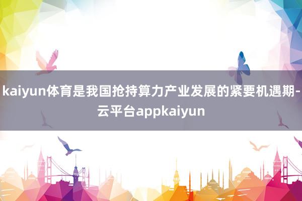 kaiyun体育是我国抢持算力产业发展的紧要机遇期-云平台appkaiyun