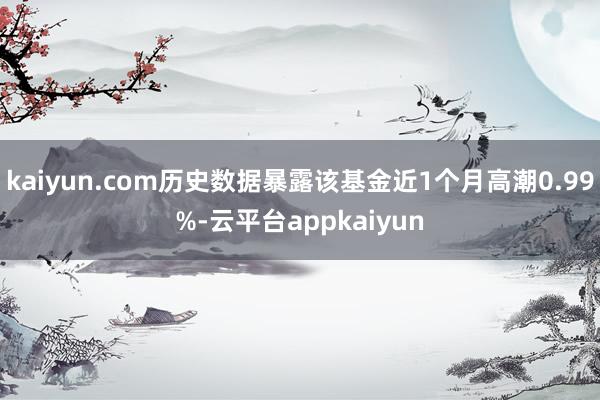 kaiyun.com历史数据暴露该基金近1个月高潮0.99%-云平台appkaiyun