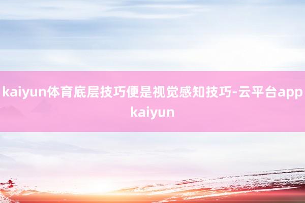kaiyun体育底层技巧便是视觉感知技巧-云平台appkaiyun