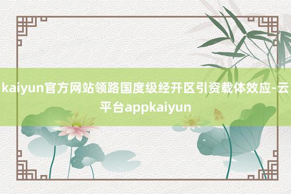 kaiyun官方网站领路国度级经开区引资载体效应-云平台appkaiyun