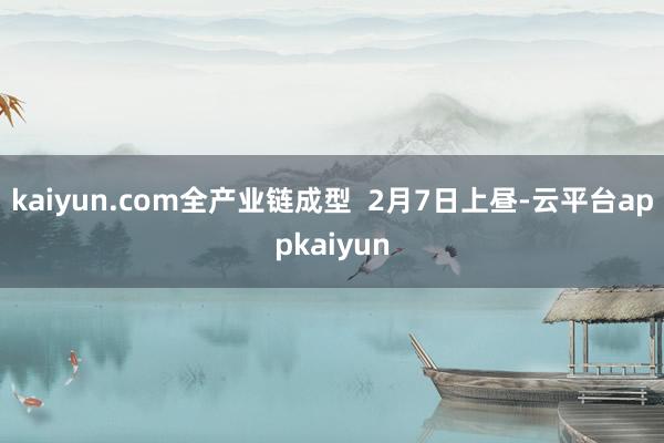 kaiyun.com全产业链成型  2月7日上昼-云平台appkaiyun