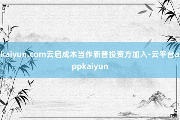 kaiyun.com云启成本当作新晋投资方加入-云平台appkaiyun