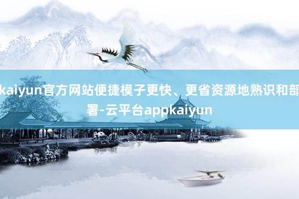 kaiyun官方网站便捷模子更快、更省资源地熟识和部署-云平台appkaiyun