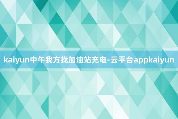kaiyun中午我方找加油站充电-云平台appkaiyun