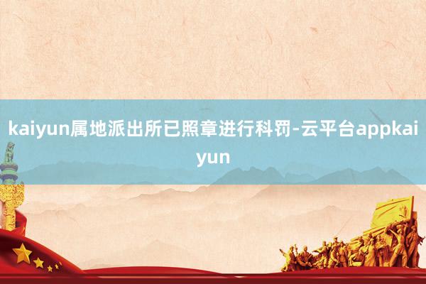 kaiyun属地派出所已照章进行科罚-云平台appkaiyun