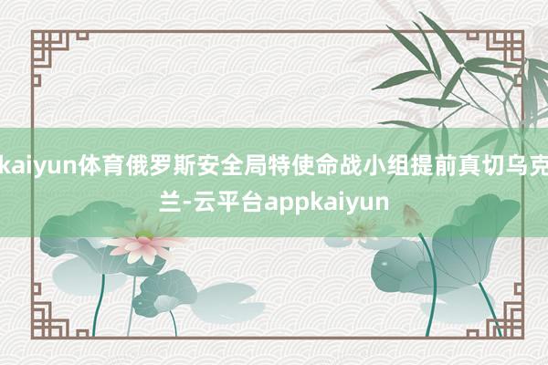 kaiyun体育俄罗斯安全局特使命战小组提前真切乌克兰-云平台appkaiyun
