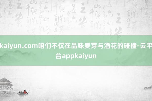 kaiyun.com咱们不仅在品味麦芽与酒花的碰撞-云平台appkaiyun